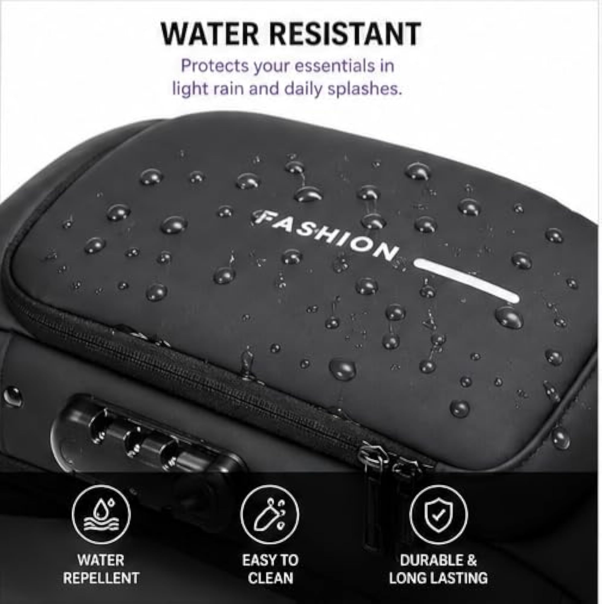 Waterproof Chest Bag USB Crossbody Sling Bag for Men